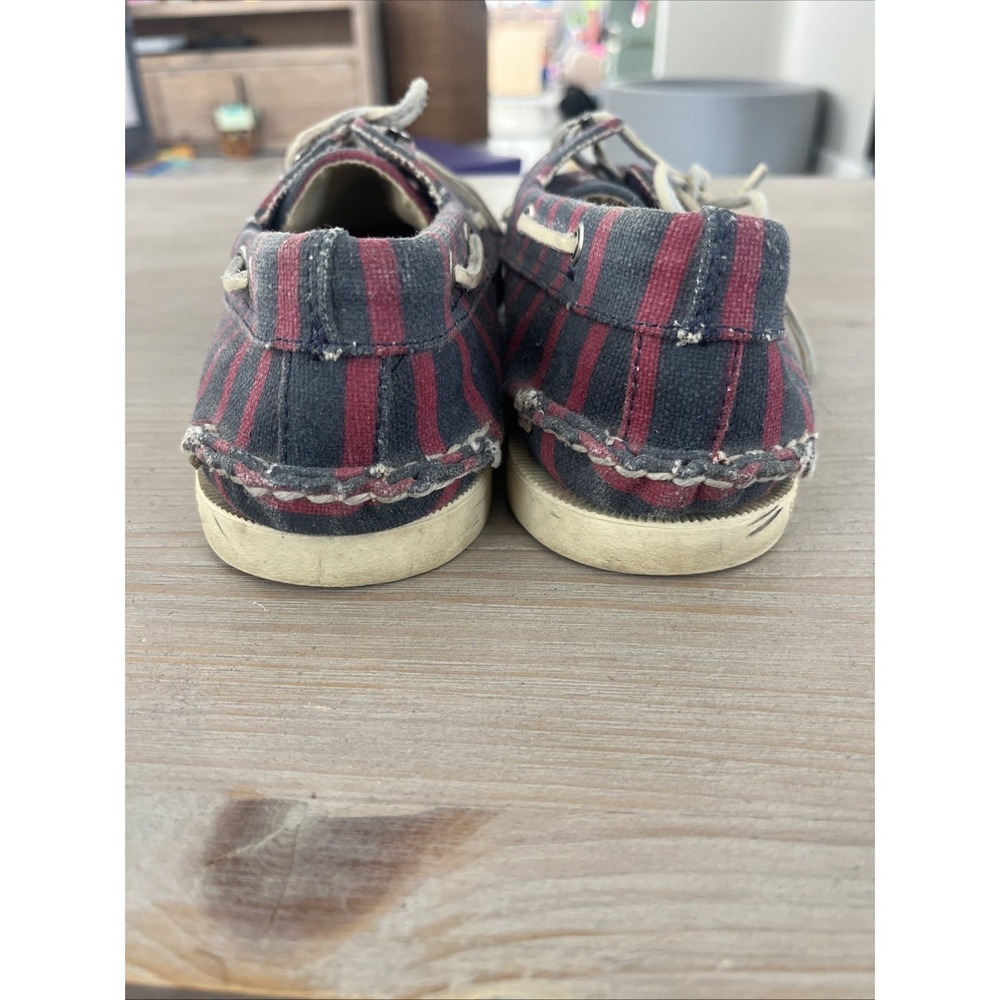 Band of Outsiders x Sperry Boat Shoes Red Blue Size 10 Used No Box - Picture 3 of 4